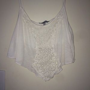 White lace crop top