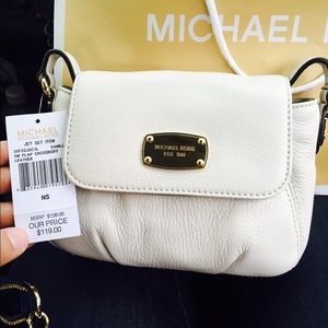 Michael kors white soft leather small crossbody