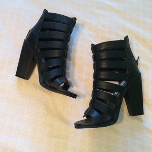 Black strappy heels