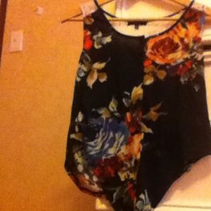 A small black with roses