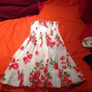 strapless floral sundress