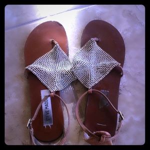 Cognac colored Steve Madden flats with rhinestones