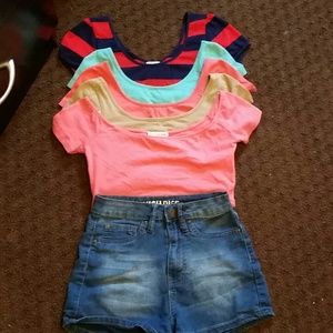 5 crop tops & hw shorts