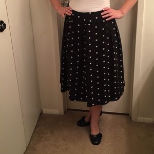 Black and white polka dot skirt