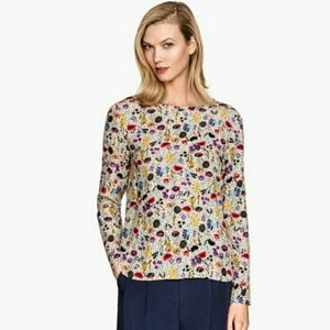 H&M Natural white pattern blouse
