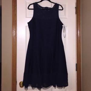 Navy Blue Lace Dress