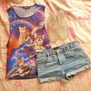Galaxy Cat Muscle Tee