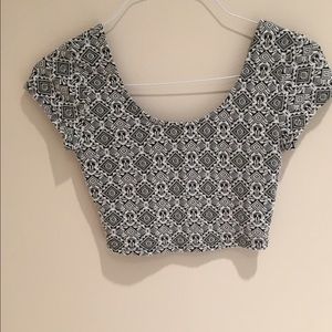 Cute black and white crop top