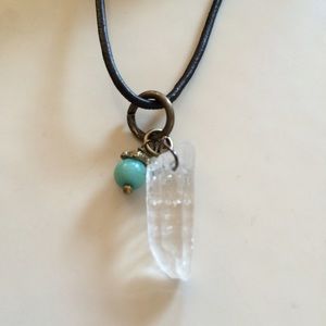 Clear Quartz Crystal Necklace - HANDMADE