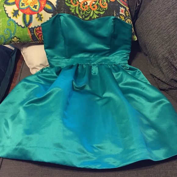 Forever 21 green a line dress full skirt medium