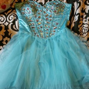 5/6 size Debs brand Peplum baby blue dress