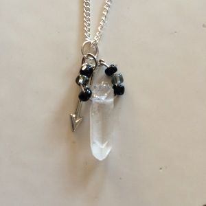 Clear Quartz Crystal Necklace - HANDMADE