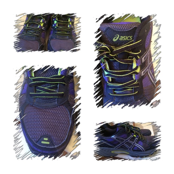 Black Sneakers W/Purple Accents