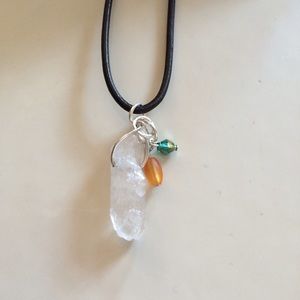 Clear Quartz Crystal Necklace - Handmade