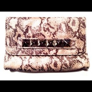 Large leather clutch w/silver studs