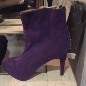 Purple ankle boots