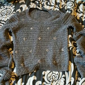 Hollister Grey Small Sweater with Jewels