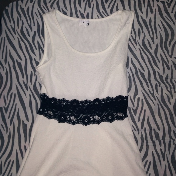 White dress with black lace
