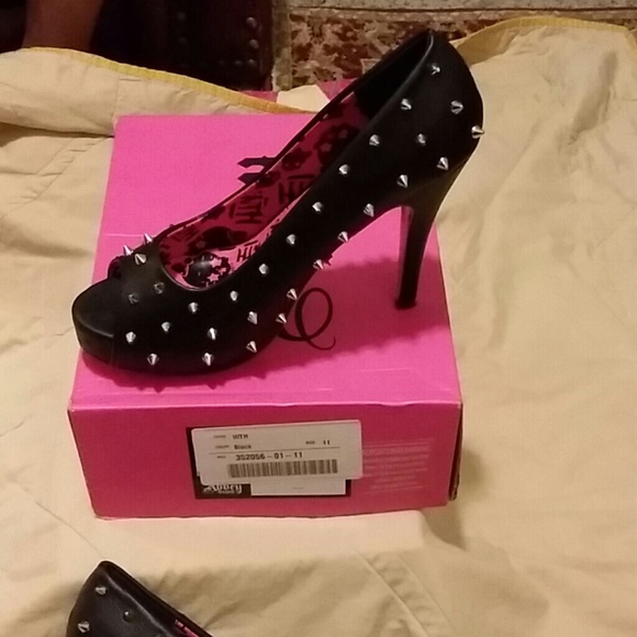 Black 2 inch spiked heels, worn a few times