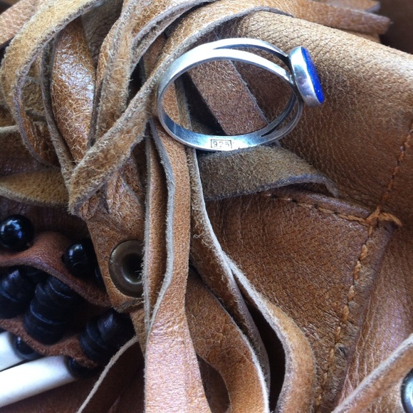 Handmade lapis & silver ring - Picture 3 of 3
