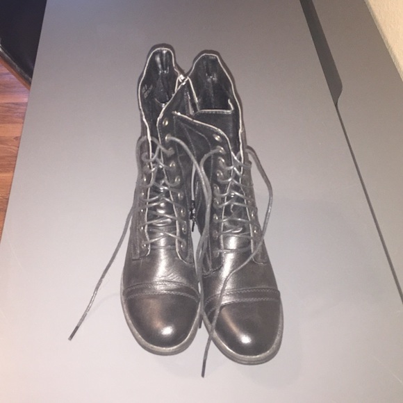 Black combat boots