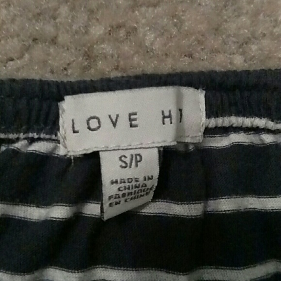 Navy and White Strapless Romper - Picture 3 of 3