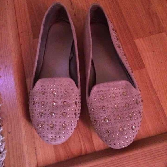 Brown studded flats