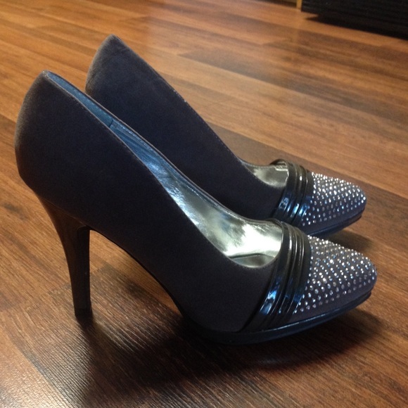 Rhinestone grey heels