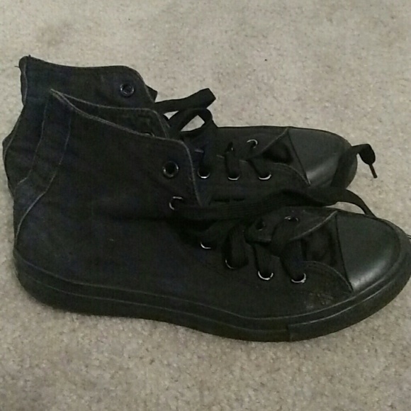 All Black High Top Converse