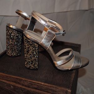 Silver high heels