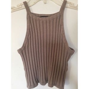 Taupe halter crop top