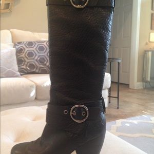 Lucky brand leather slouch knee high boots