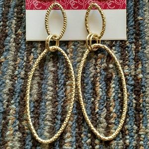 Gold Oval Hula Hoop Earrings