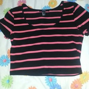 Forever 21 Pink and black crop top