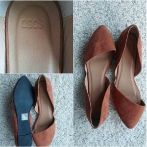 ASOS Copper Brown Pointed Ballet Flats