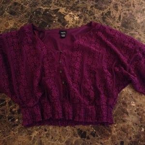 Rue 21 purple lace top size large