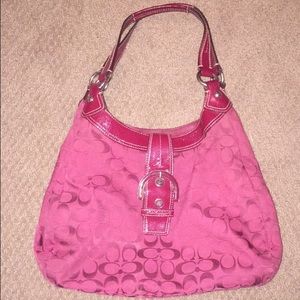 Maroon over the should coach purse