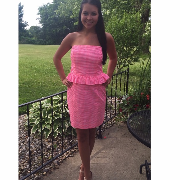 Lilly Pulitzer Lowe Dress in Fiesta Pink Gingham - Picture 2 of 2
