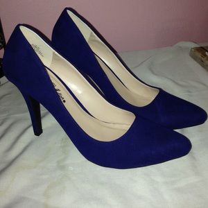 Dark Royal Blue Pointy Heels