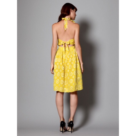✨Final Sale✨ Lauren Moffatt Yellow Halter Dress - Picture 3 of 3