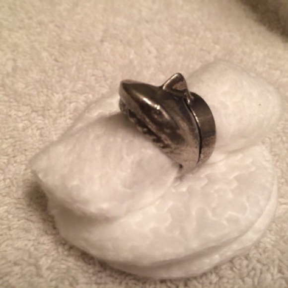 Vintage 70s Sterling Silver Shark Bite Jaws Ring