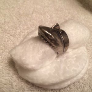 Vintage 70s Sterling Silver Shark Bite Jaws Ring