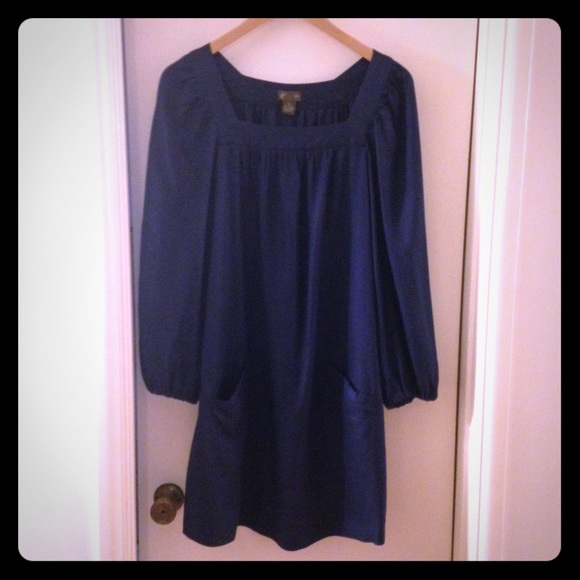 Anthropologie Fei LS navy dress