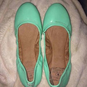 Mint green flats