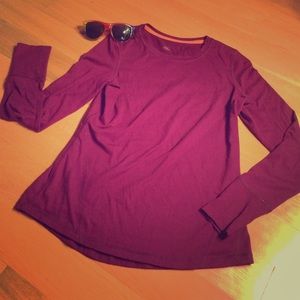 Purple long sleeve workout shirt