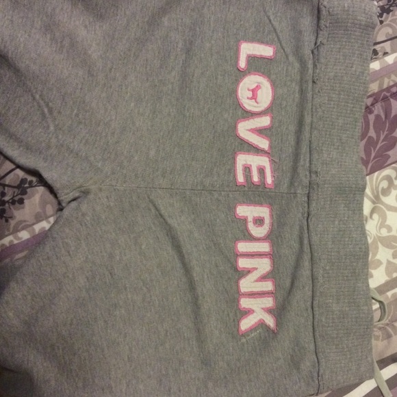 Victoria secret pink gray LOVE PINK sweatpants