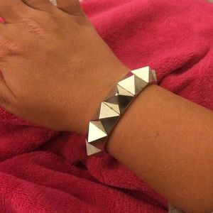 Silver pyramid bracelet