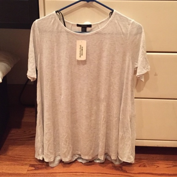 Ribbed grey/white trapeze tee - Picture 2 of 3