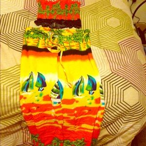 Beach tube top & beach skirt "wrap"