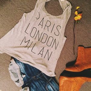 One Clothing PARIS LONDON MILAN twist back tank